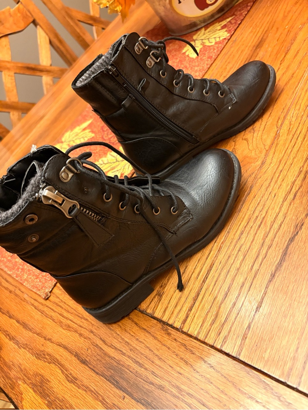 Women’s Black Lace-Up Combat Boots - Classic Urban Style